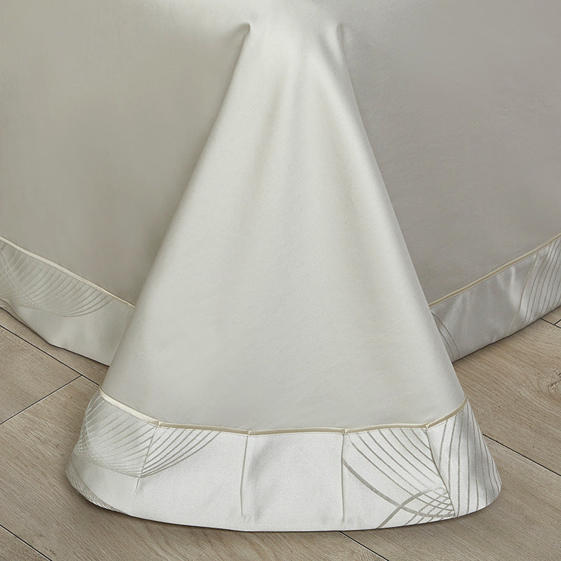 Silk Town Cotton Jacquard Bedding – Elegant 4-Piece Bed Sheet Set