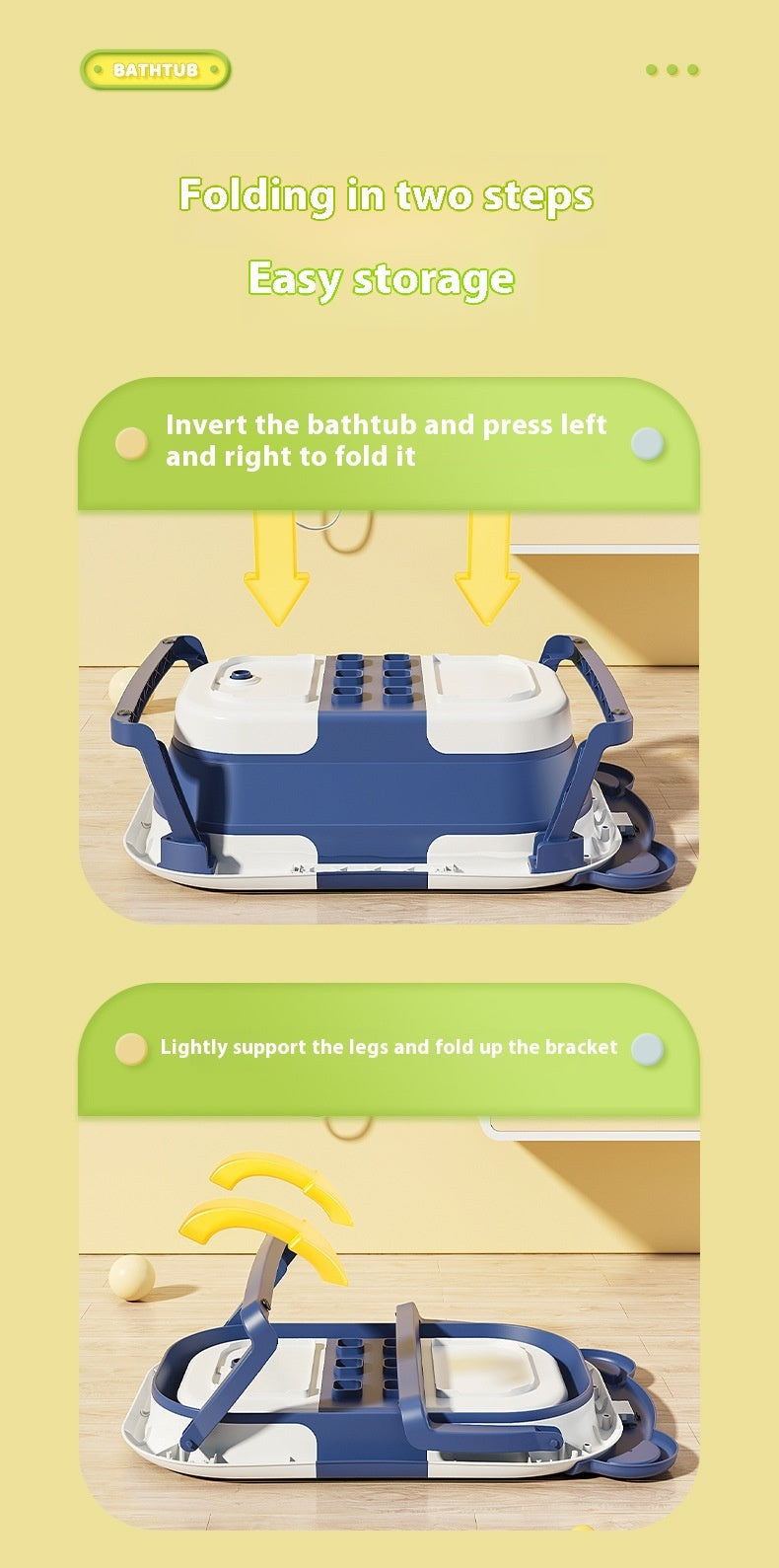 Foldable Newborn Baby Temperature-sensing Bathtub