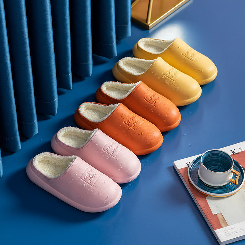Women's waterproof and warm cotton slippers