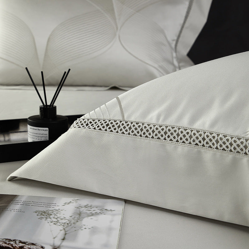 Silk Town Cotton Jacquard Bedding – Elegant 4-Piece Bed Sheet Set