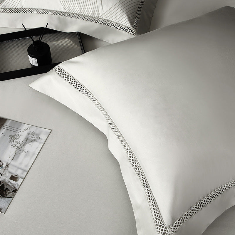Silk Town Cotton Jacquard Bedding – Elegant 4-Piece Bed Sheet Set