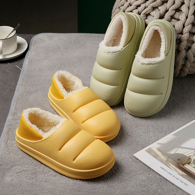 Winter Warm Cotton Slippers – Non-Slip Waterproof Slippers
