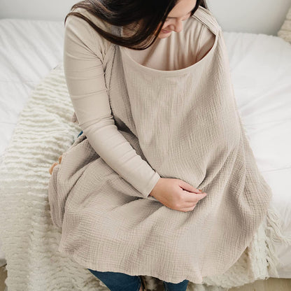 Muslin Nursing Cover – Breathable Breastfeeding Apron & Multi-Use Canopy