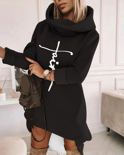 Women's Turtleneck Hooded Mid-length Sweater