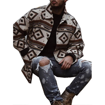 Men's Fashion Printed Jacket – Slim Fit European Style