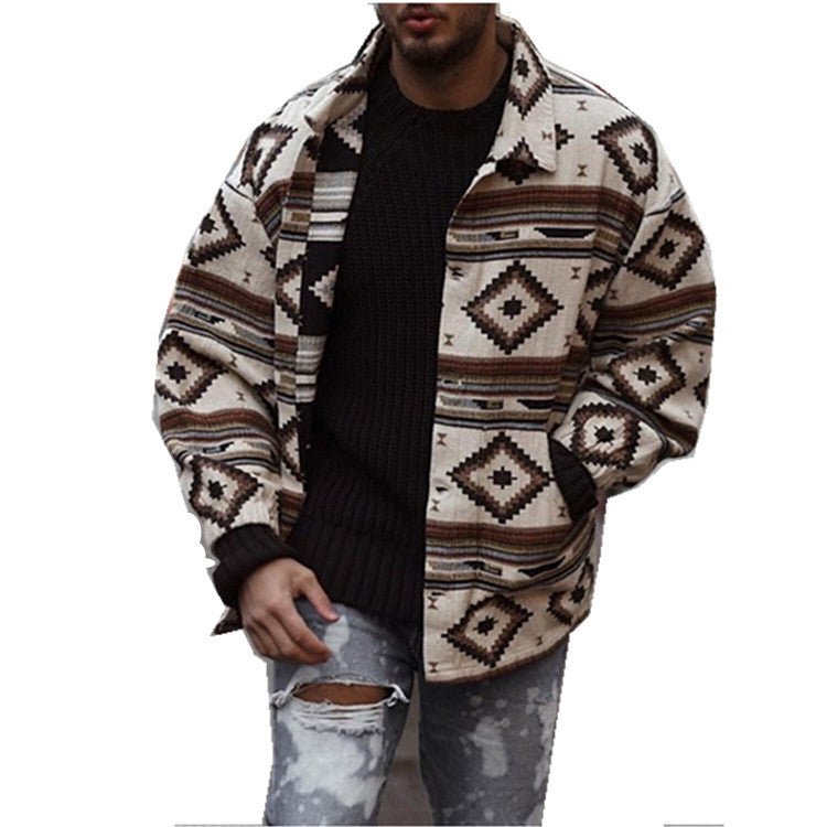 Men's Fashion Printed Jacket – Slim Fit European Style