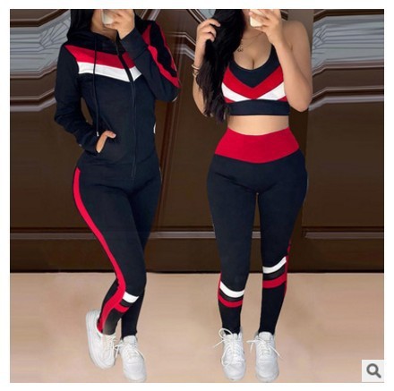 Women Spring And Autumn Hoodie Three Pieces Set