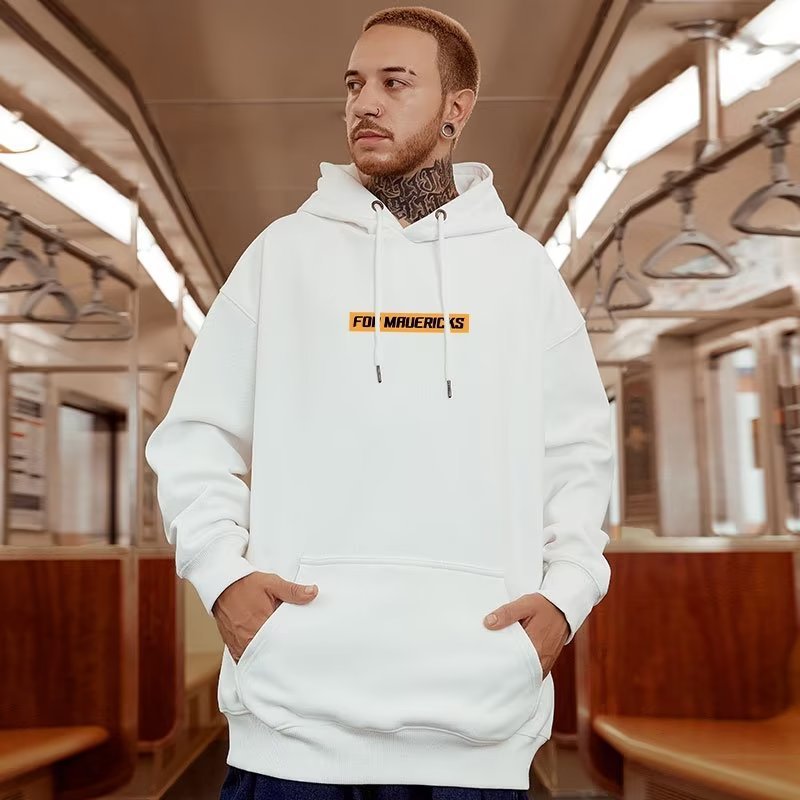 Fleece-lined Thick Bear Printed Hoodie