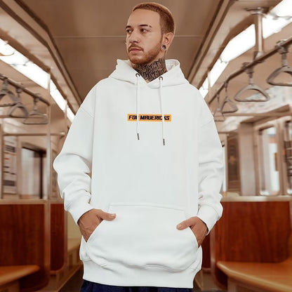 Fleece-lined Thick Bear Printed Hoodie