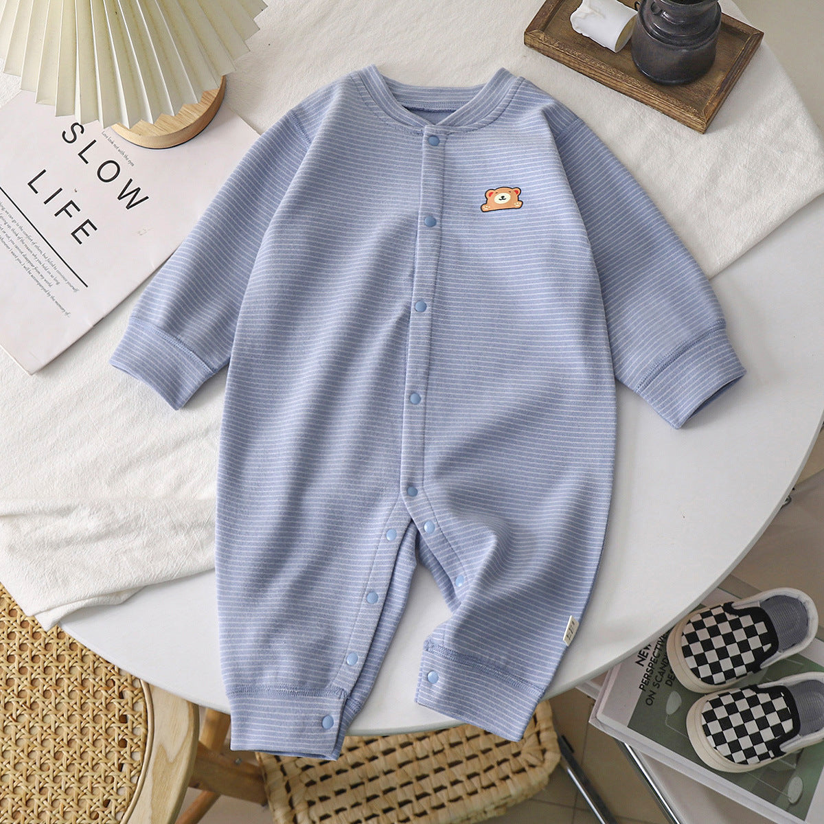 Baby Dralon Striped Jumpsuit – Thick Warm Unisex Romper
