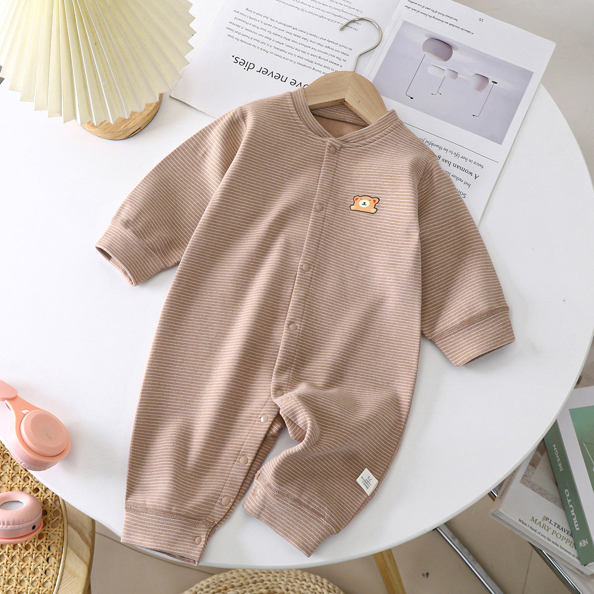 Baby Dralon Striped Jumpsuit – Thick Warm Unisex Romper