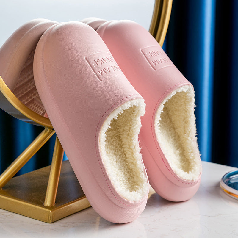 Women's waterproof and warm cotton slippers