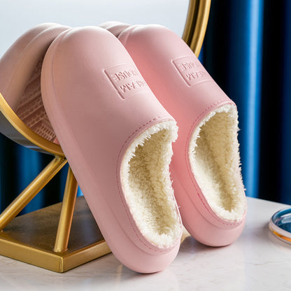 Women's waterproof and warm cotton slippers