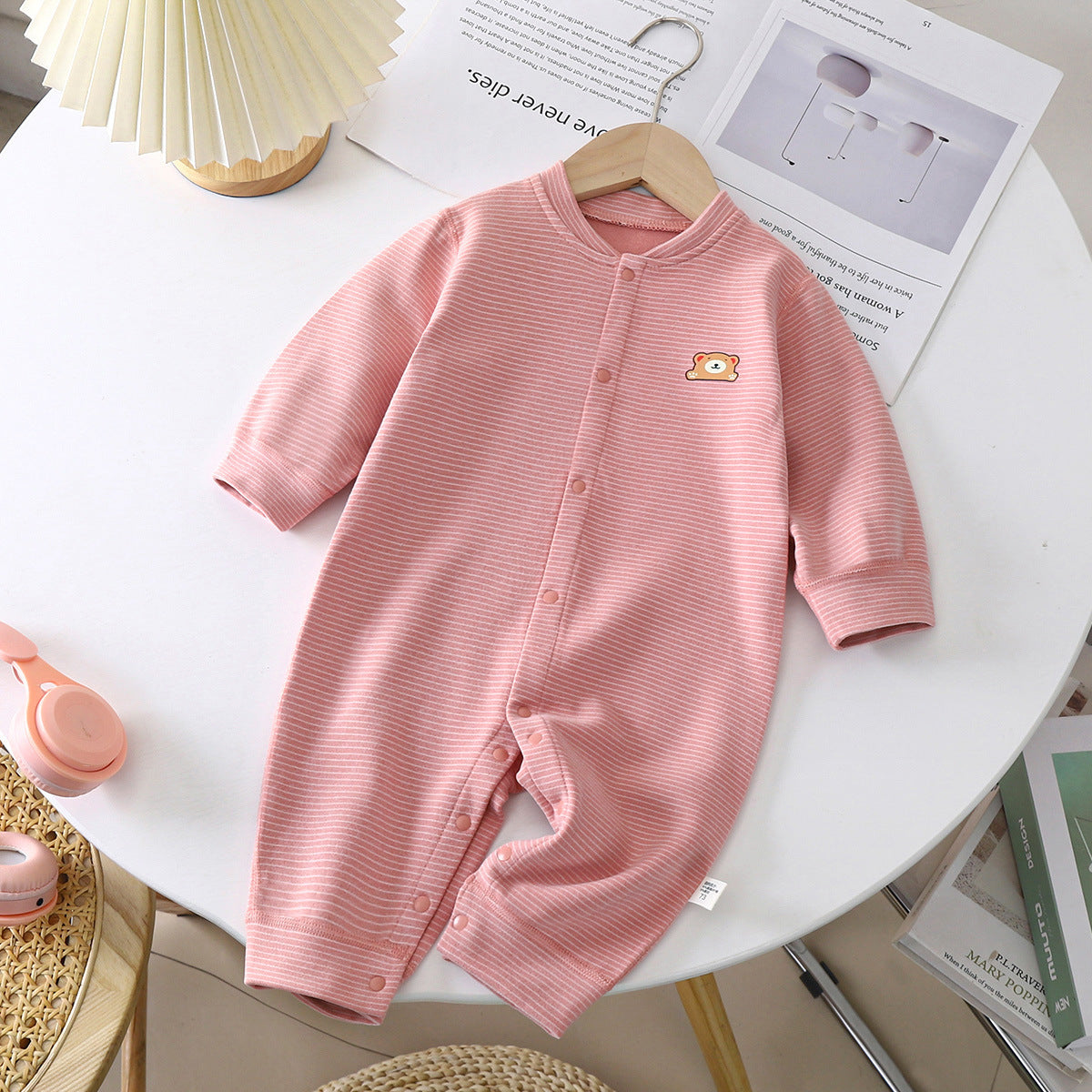 Baby Dralon Striped Jumpsuit – Thick Warm Unisex Romper