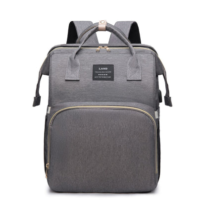 Travel Baby Crib Backpack – Large Capacity Nappy Bag with Insulated Milk Pockets & Changing Station