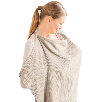 Muslin Nursing Cover – Breathable Breastfeeding Apron & Multi-Use Canopy