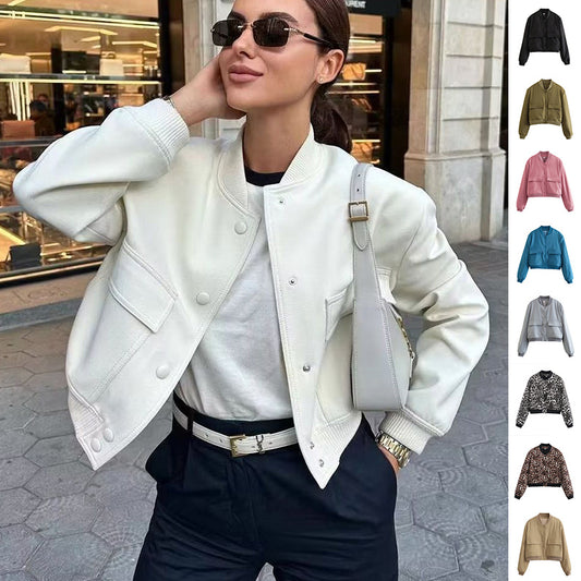 Casual Collar Short Tops Coat For Women's