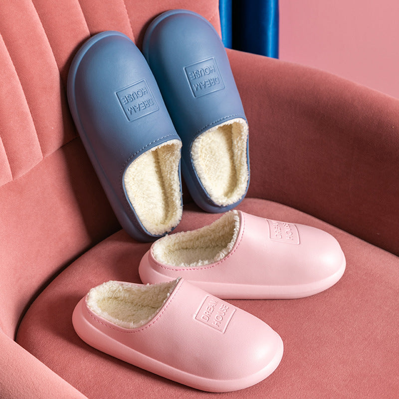 Women's waterproof and warm cotton slippers