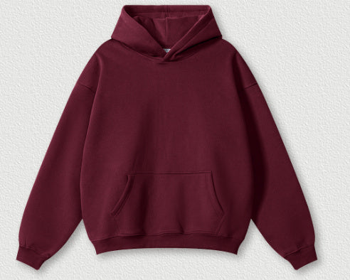 Solid Colour Plus Size Thick Hoodie