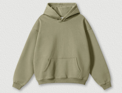 Solid Colour Plus Size Thick Hoodie