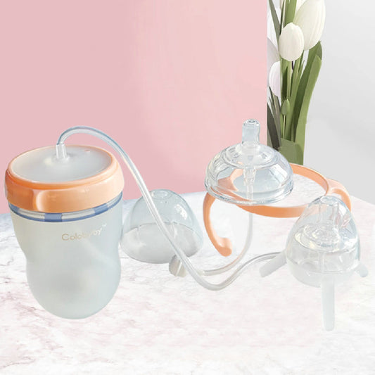Separated Long Straw Baby Bottle