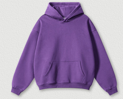 Solid Colour Plus Size Thick Hoodie