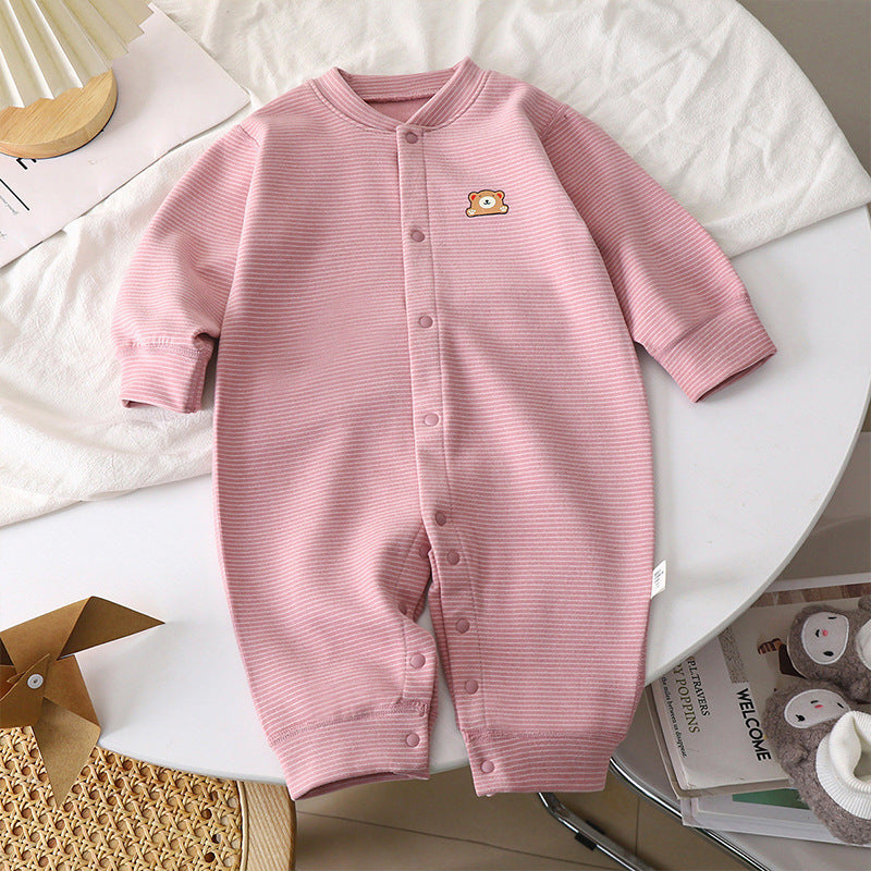 Baby Dralon Striped Jumpsuit – Thick Warm Unisex Romper