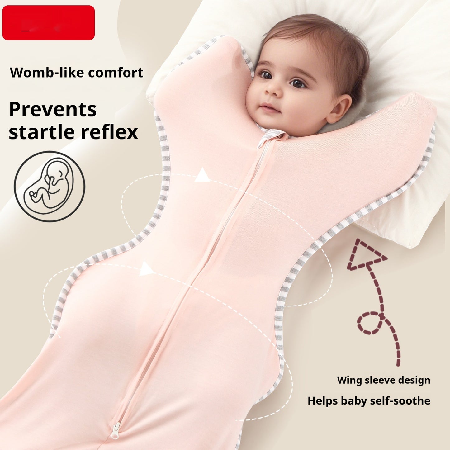 Modal Breathable Baby Swaddle Sleeping Bag – Pure Cotton Summer Sleep Sack (0–6 Months)