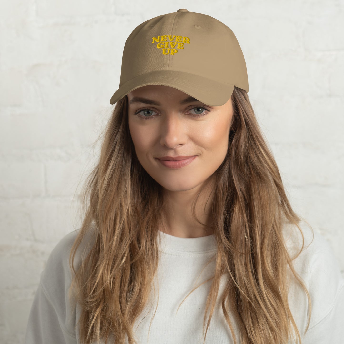 Never give up | Yupoong Dad hat