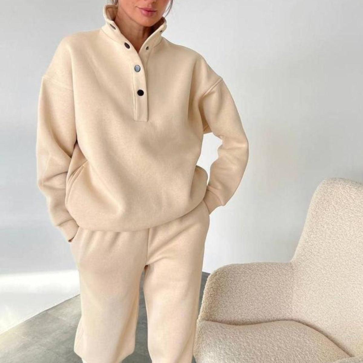 Oversized Casual Pullovers Set Women