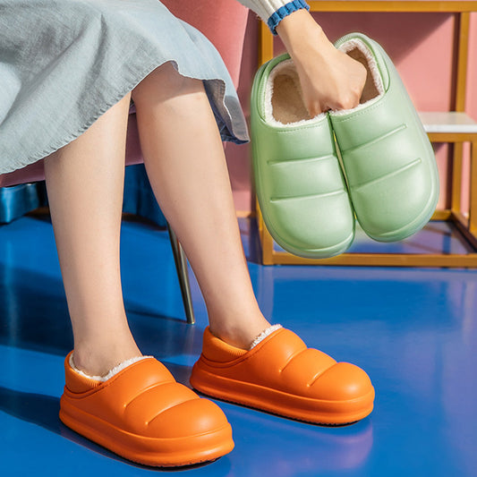 Winter Warm Cotton Slippers – Non-Slip Waterproof Slippers