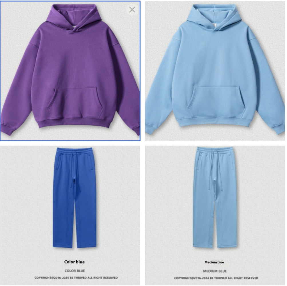 Solid Colour Plus Size Thick Hoodie