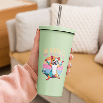 No hurries | Insulated tumbler with a straw