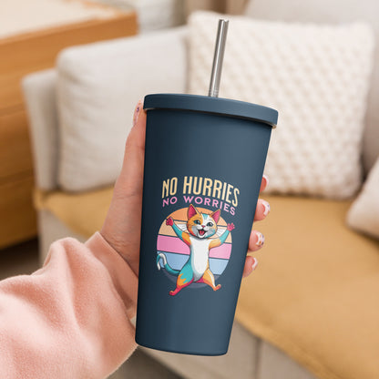 No hurries | Insulated tumbler with a straw