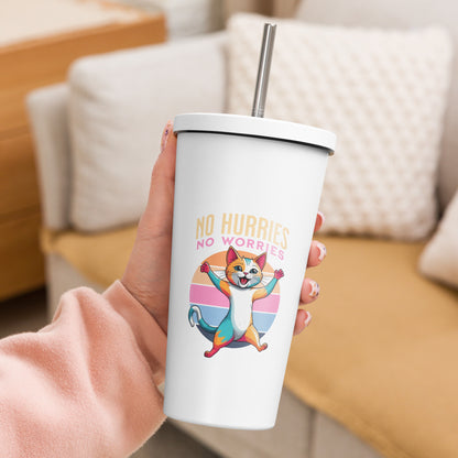 No hurries | Insulated tumbler with a straw