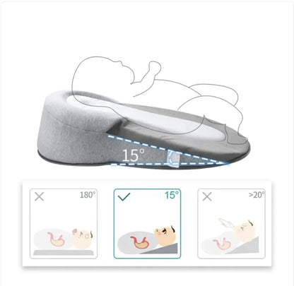 Baby Anti-Spit Up Pillow – Memory Foam Inclined Pillow for Newborns