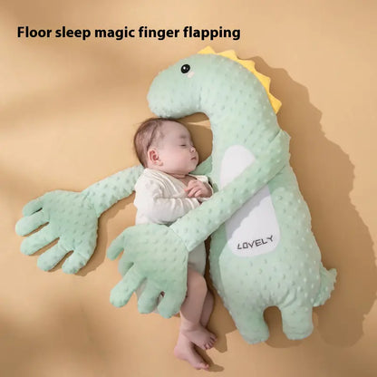 Green Dinosaur Soothing Baby Pillow with Slapping Finger – Soft Comfort Pillow for Newborns & Toddlers