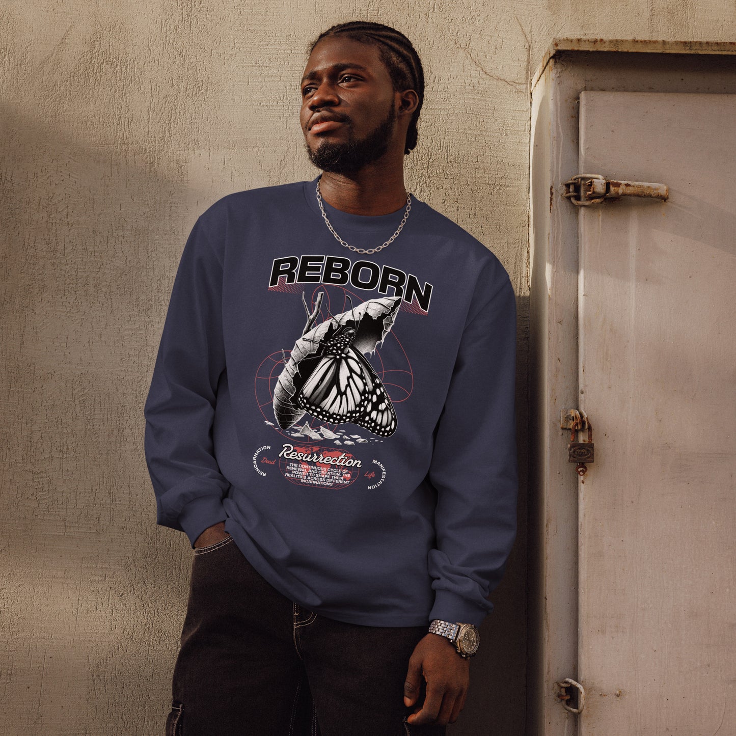 Reborn | AS colour Premium heavyweight long sleeve shirt