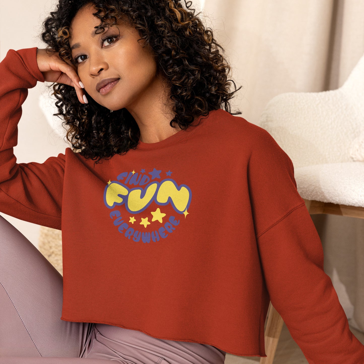 Fun | Bella + Canvas Crop Sweatshirt