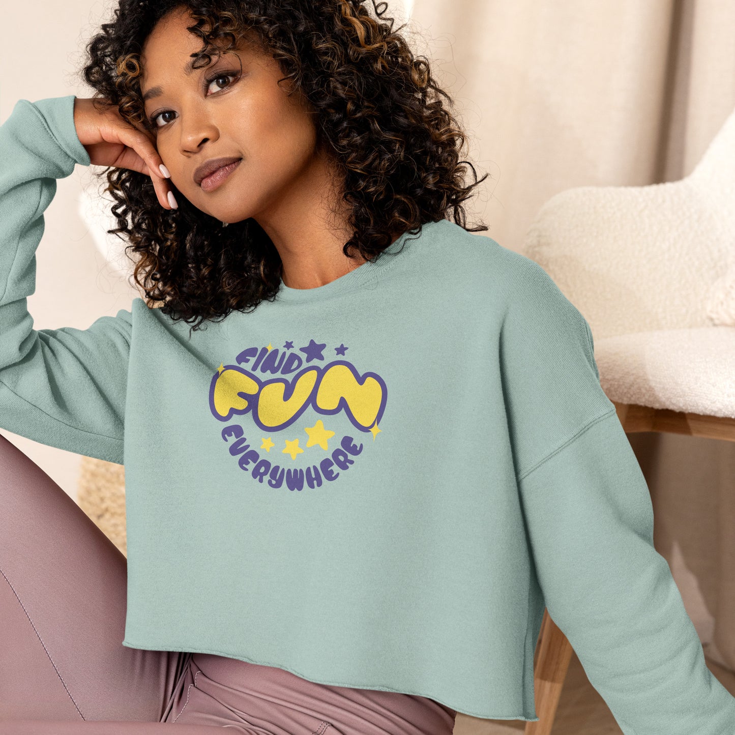 Fun | Bella + Canvas Crop Sweatshirt